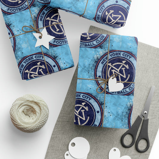 New York City FC MLS Birthday Gift Wrapping Paper Soccer Holiday
