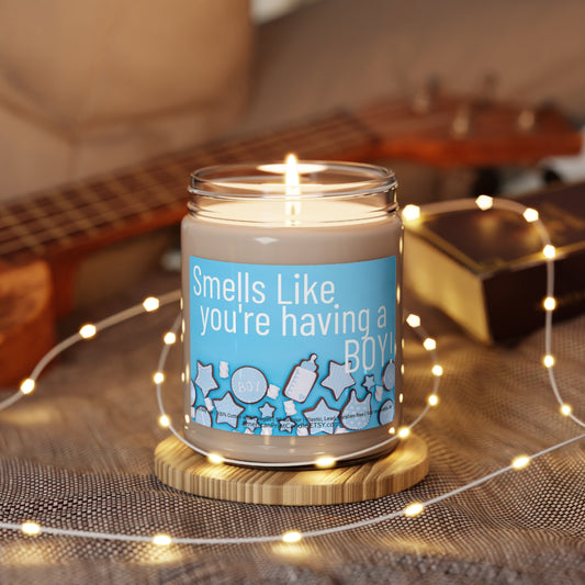 Smells like you're having a Boy Scented Soy Candle, 9oz birth gift