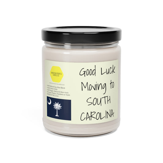 Good Luck moving to South Carolina scented Soy Candle, 9oz