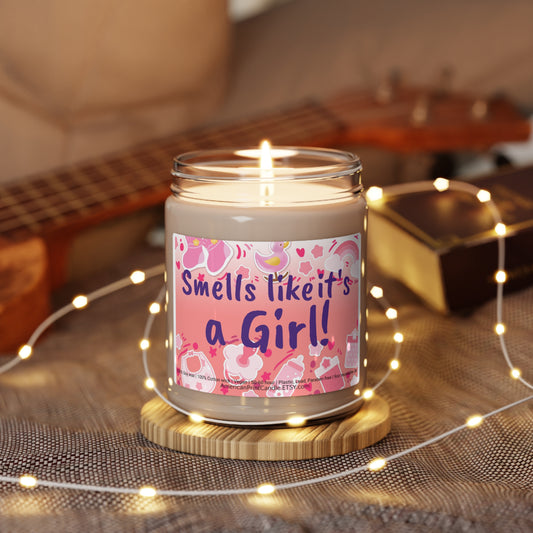 Smells like It's a Girl Scented Soy Candle, 9oz Birthday Gift Birth