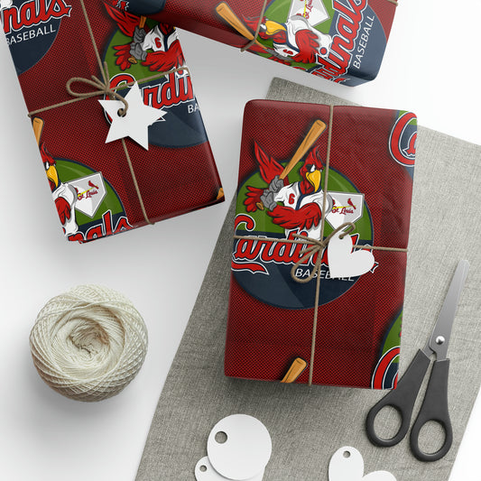 St. Louis Cardinals Red Mascot Baseball MLB Birthday Gift Wrapping Paper Holiday