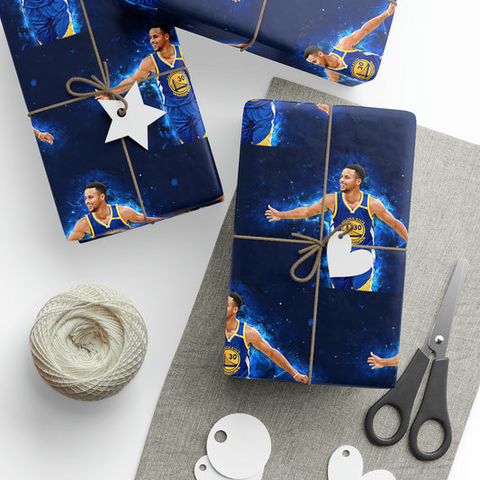 Steph Curry Golden State Warriors NBA Birthday Gift Wrapping Paper Basketball Holiday