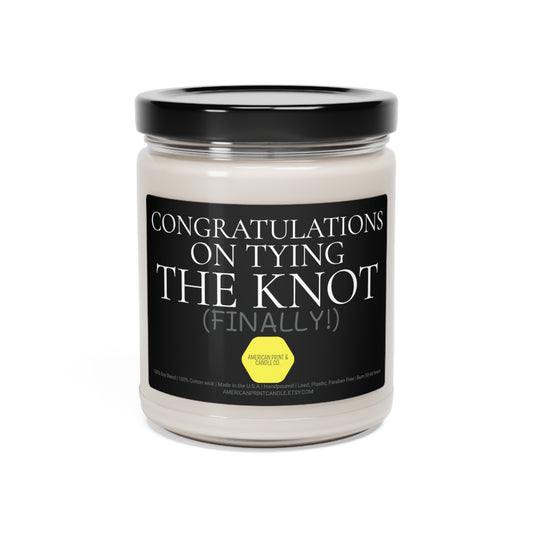 Congratulations on Finally Tying the Knot scented Soy Blend Jar Candle, 9oz Wedding Gift