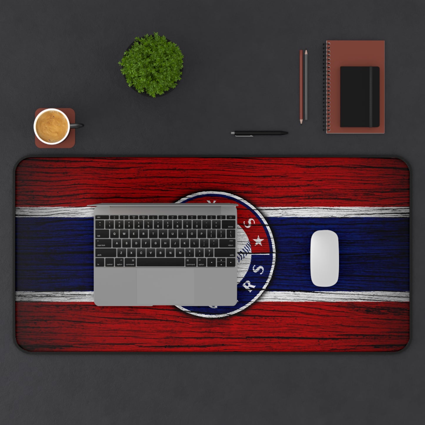 Texas Rangers Woodgrain MLB Baseball High Definition Desk Mat