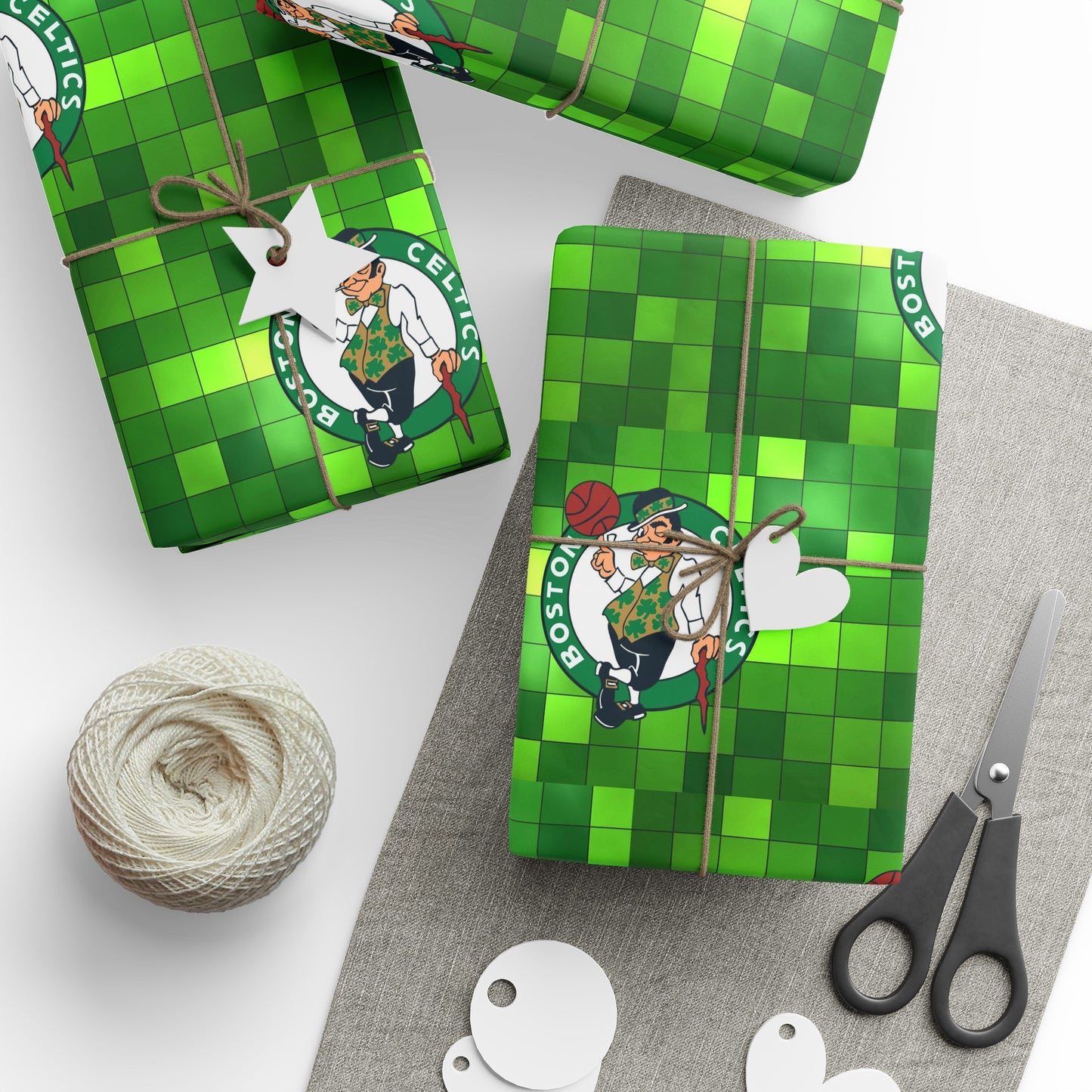 Boston Celtics NBA Birthday Gift Wrapping Paper Basketball Holiday