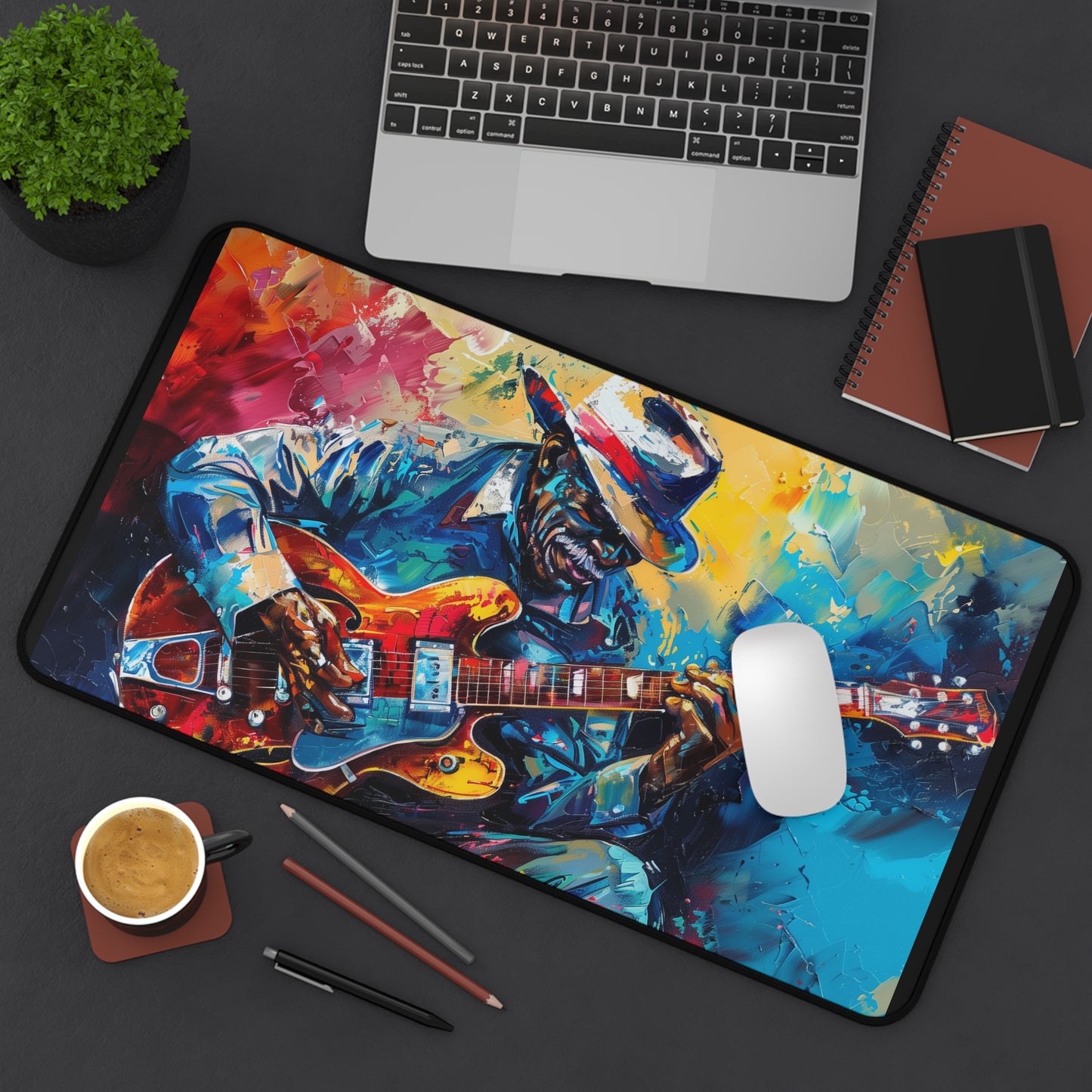 Guitar Jazz Player Art High Definition Home Video Game PC PS Desk Mat Mousepad