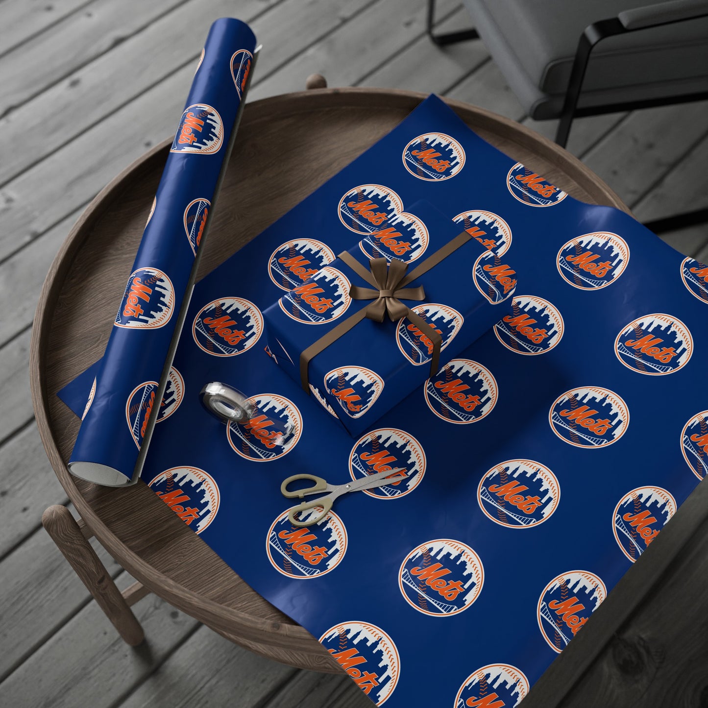 New York Mets Baseball MLB Birthday Gift Wrapping Paper Holiday