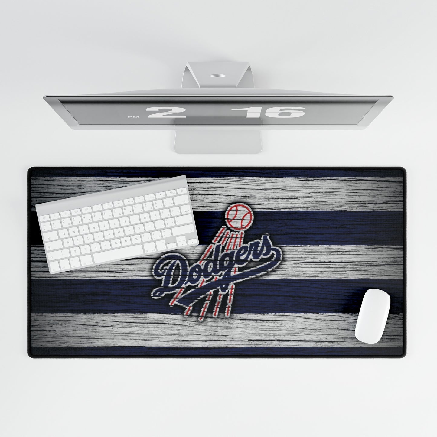 Los Angeles Dodgers Wood Look MLB Baseball High Definition Desk Mat Mousepad