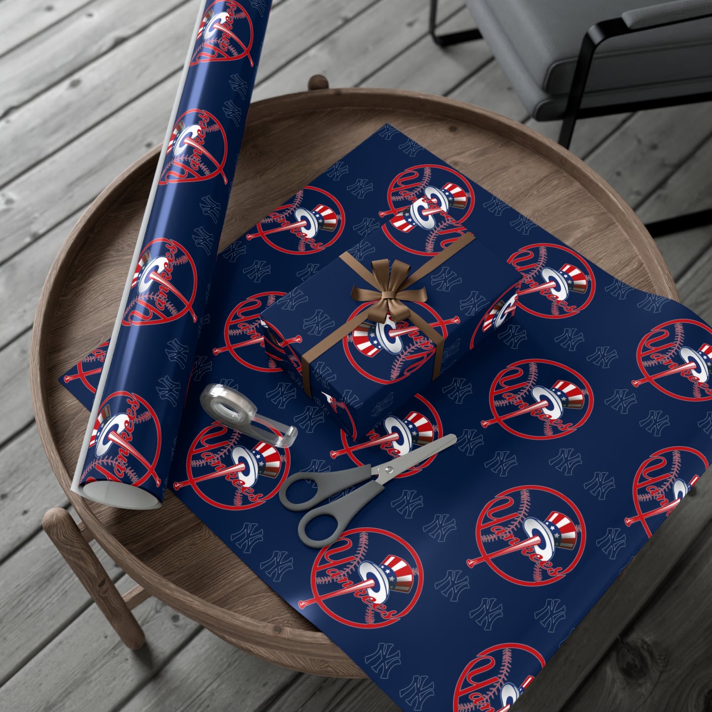 New York Yankees Birthday Gift Wrapping Paper Baseball Sport Holiday