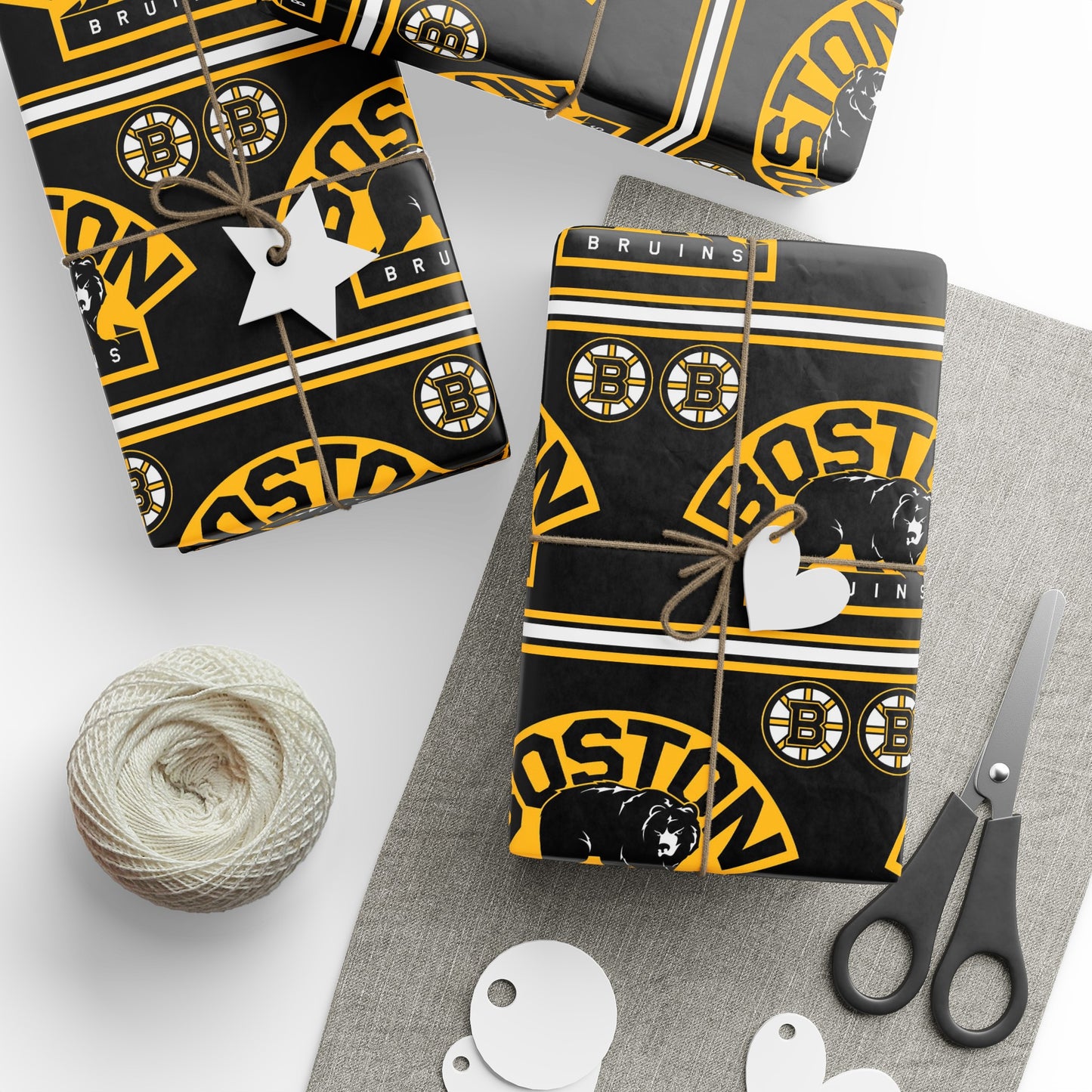 Boston Bruins NHL Hockey Birthday Gift Wrapping Papers Holiday Sports