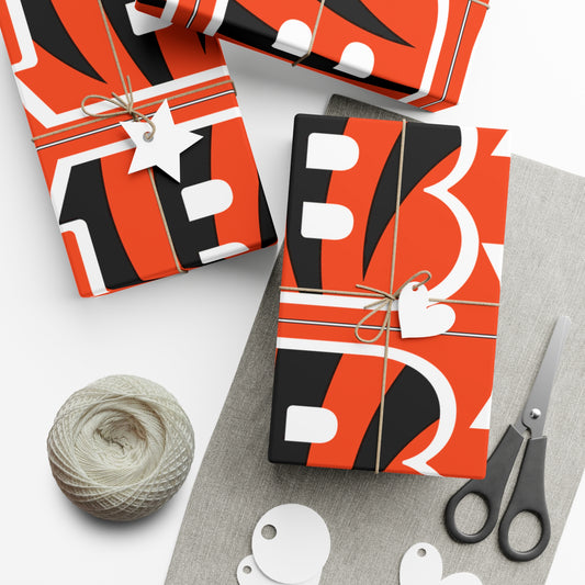 Cincinnati Bengals NFL Football Birthday Graduation Gift Wrapping Paper Holiday