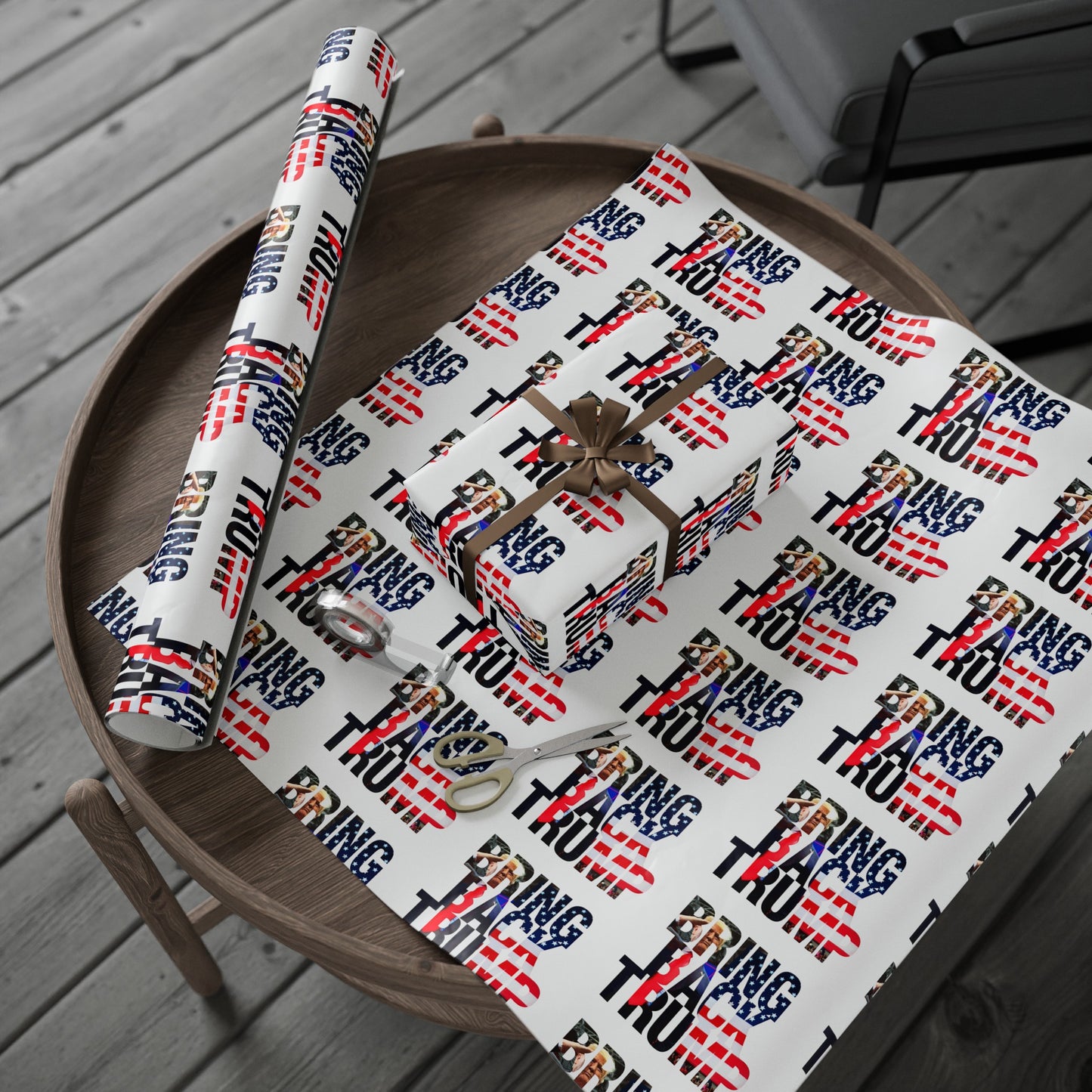 Bring Back Trump White Birthday Gift Present Wrapping Paper MAGA