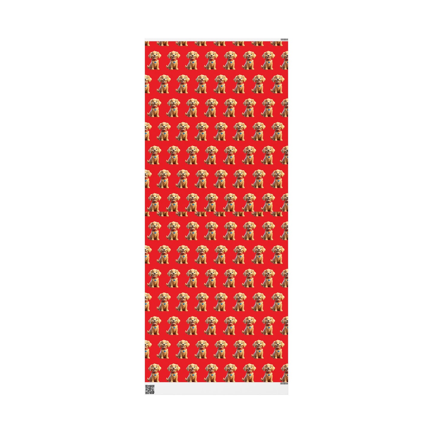 Golden Retriever Lab Puppy Red Birthday Gift Present Holiday Wrapping Paper