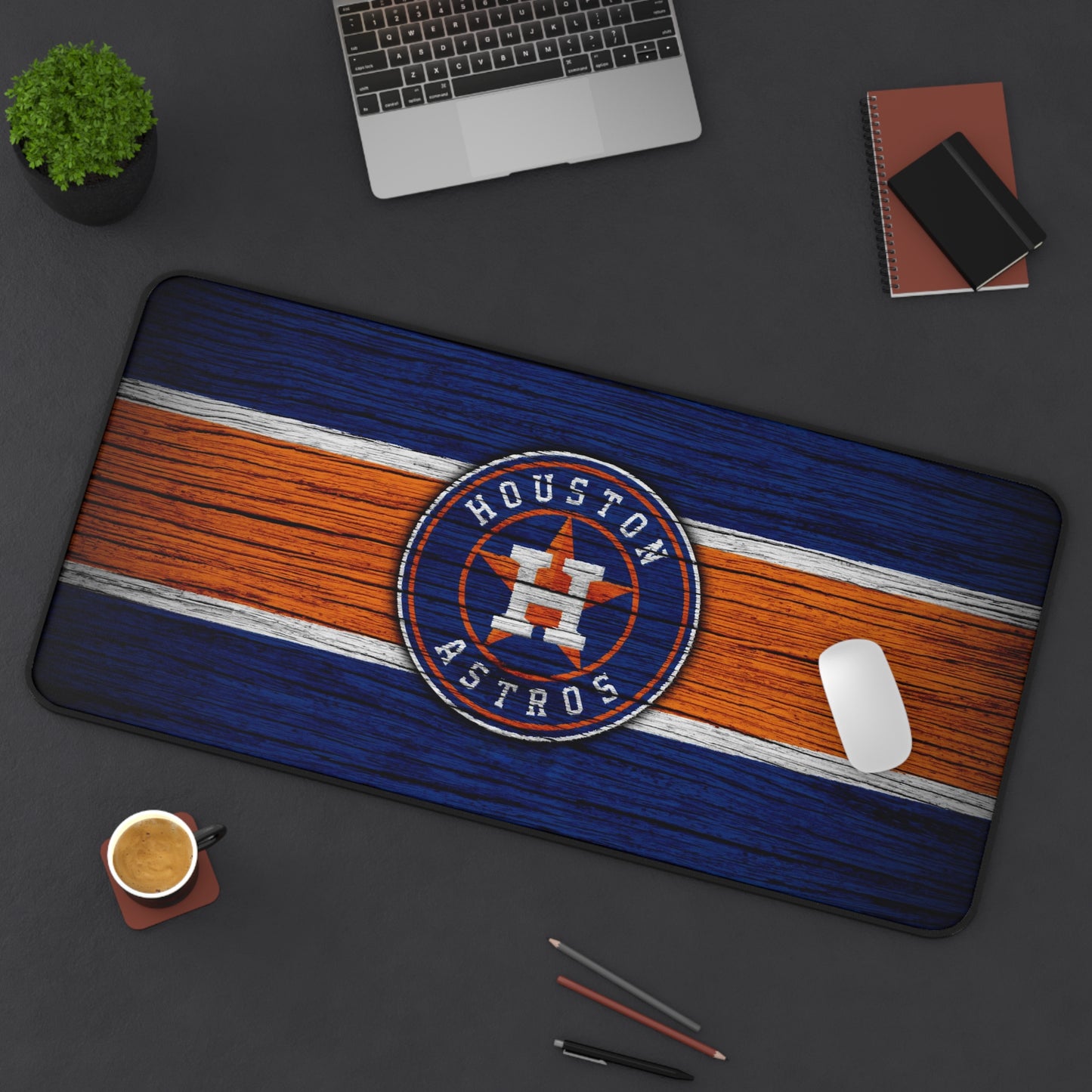 Houston Astros Wood look MLB Baseball High Definition Print Desk Mat Mousepad