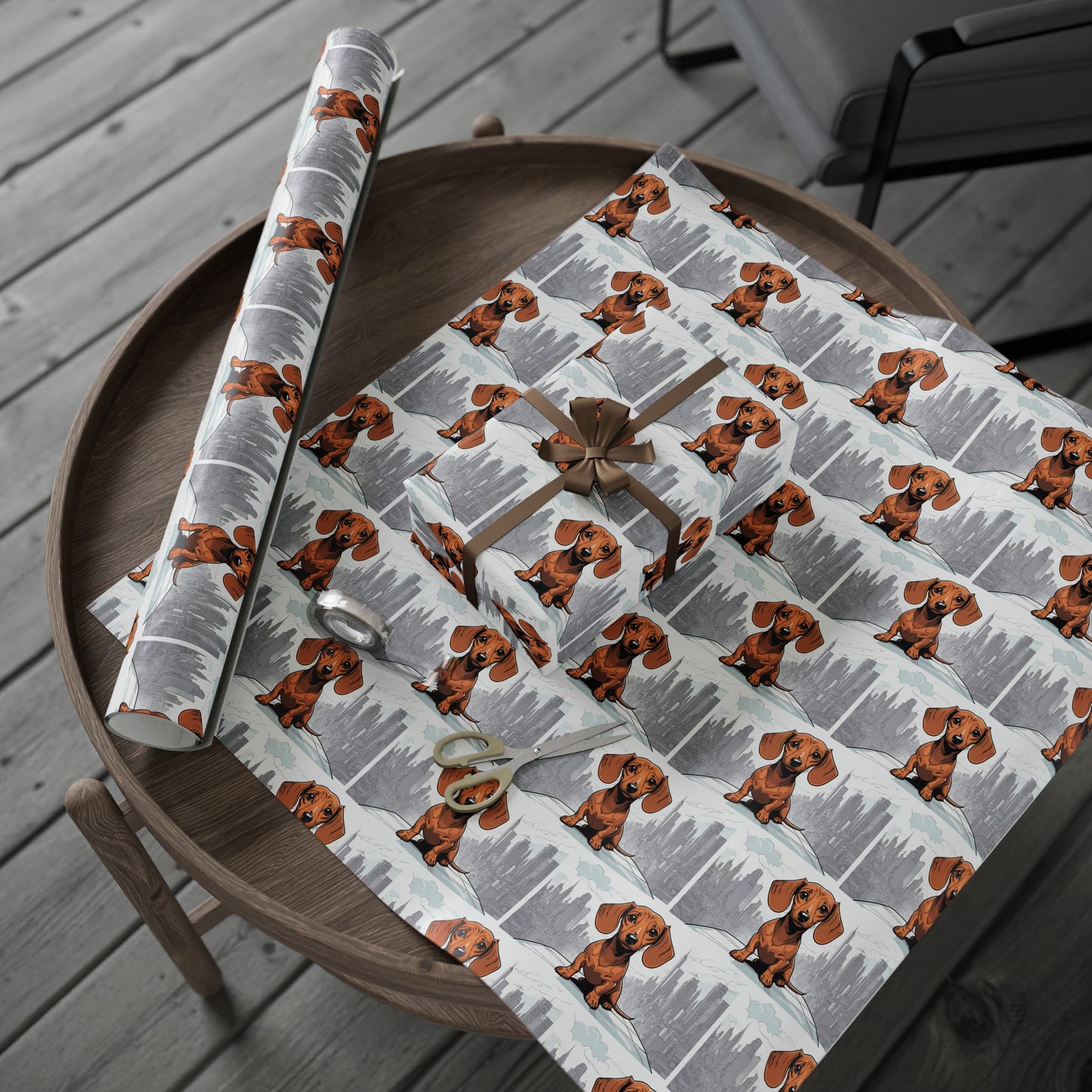 Dachshund in the city Weiner Dog Birthday Gift Present Holiday Wrapping Paper