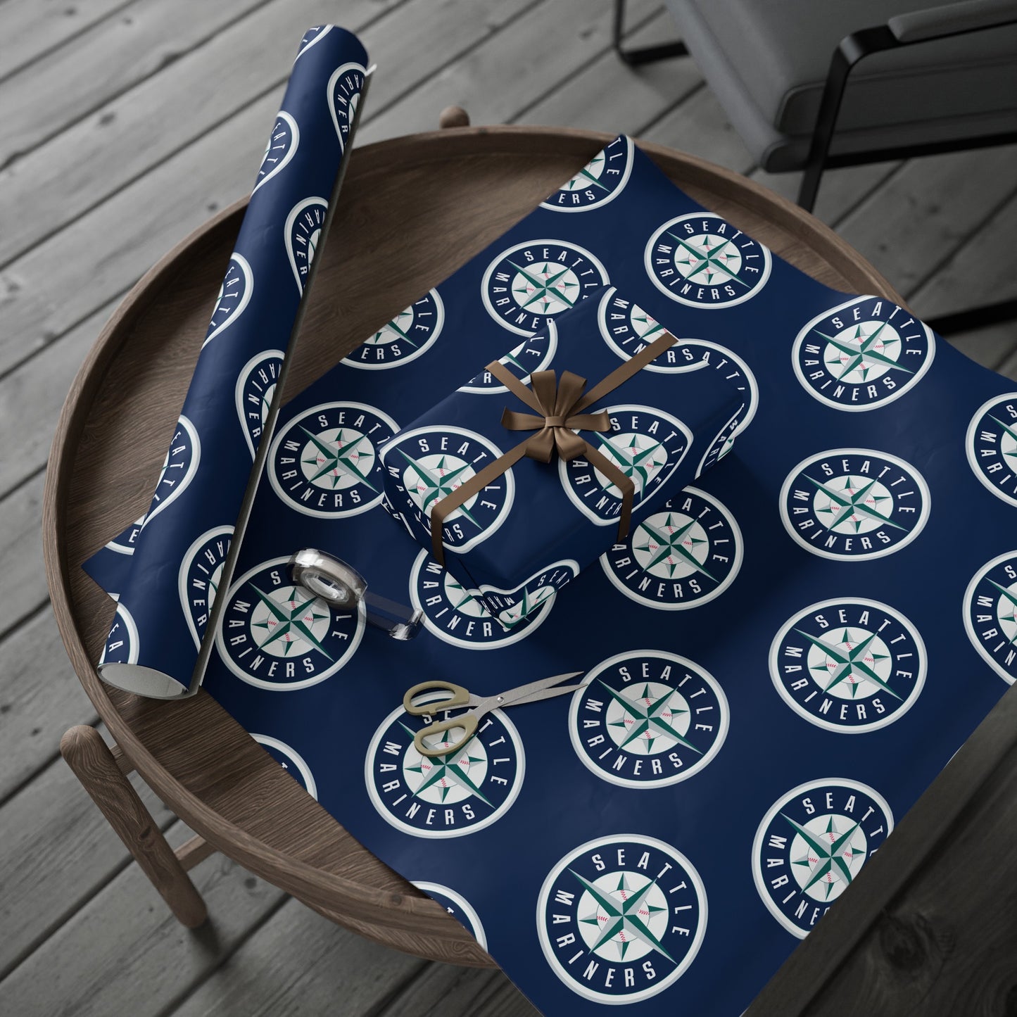 Seattle Mariners Baseball MLB Birthday Gift Wrapping Paper Holiday