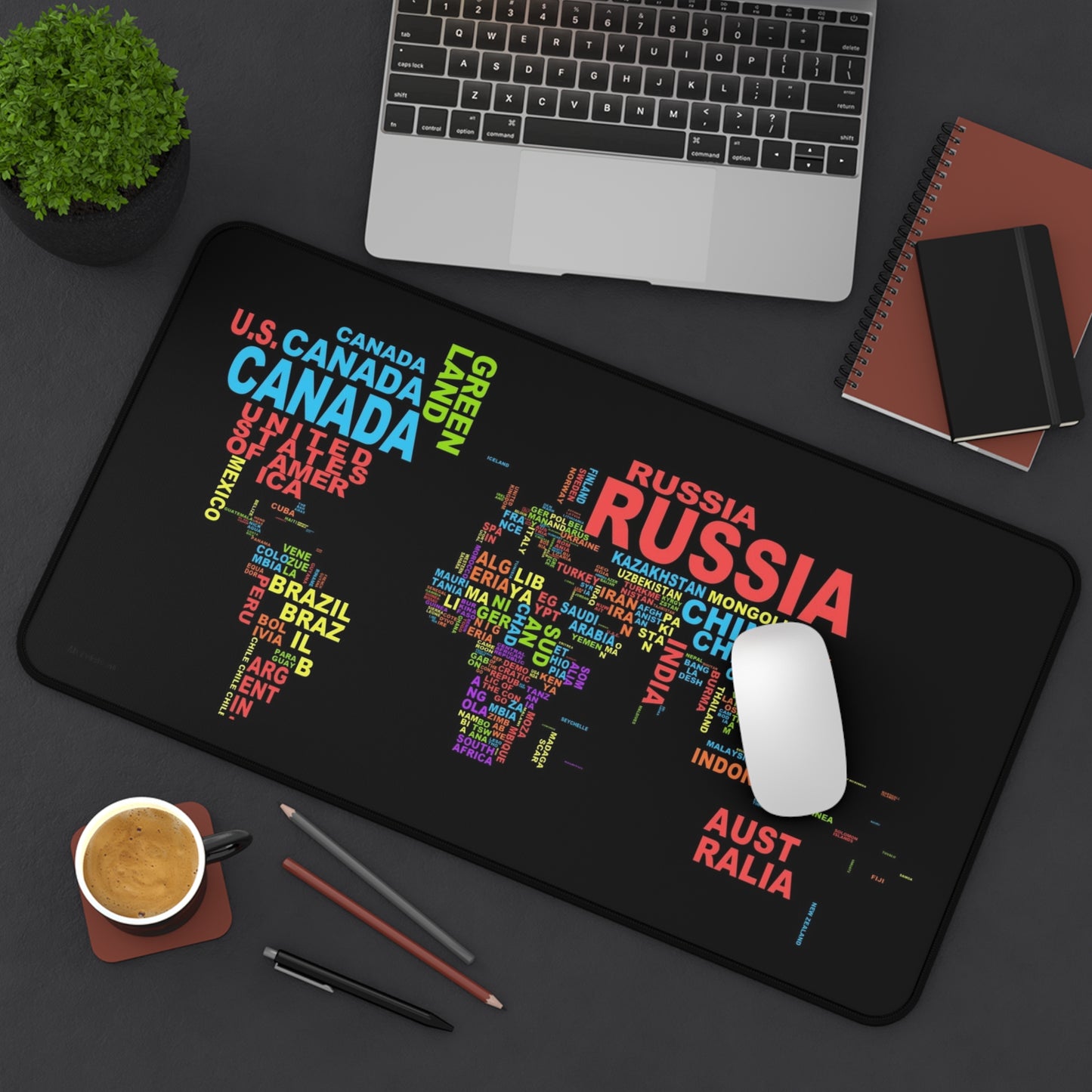 World Map High Definition Educational Office Home Decor Desk Mat Mousepad