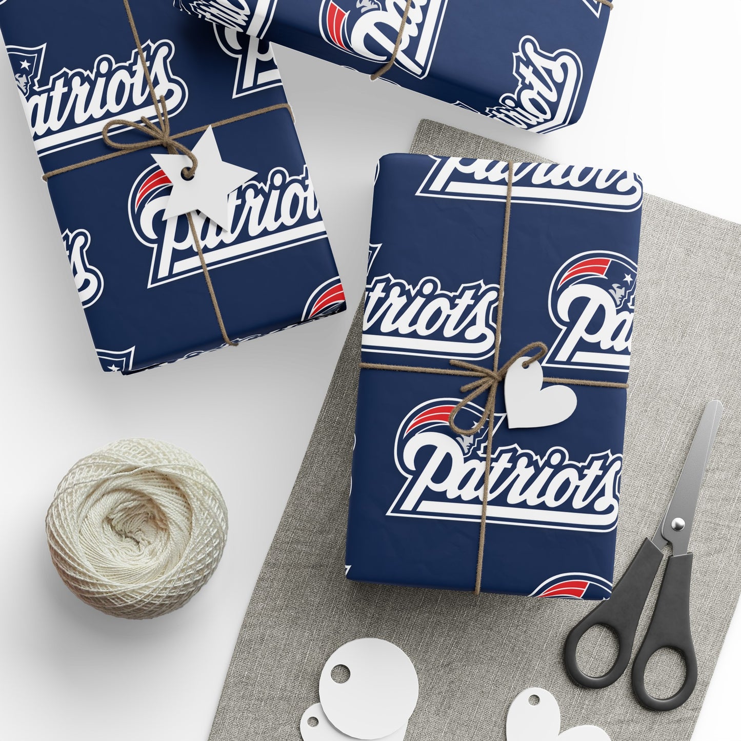 New England Patriots Birthday Gift Wrapping Paper football Holiday Christmas