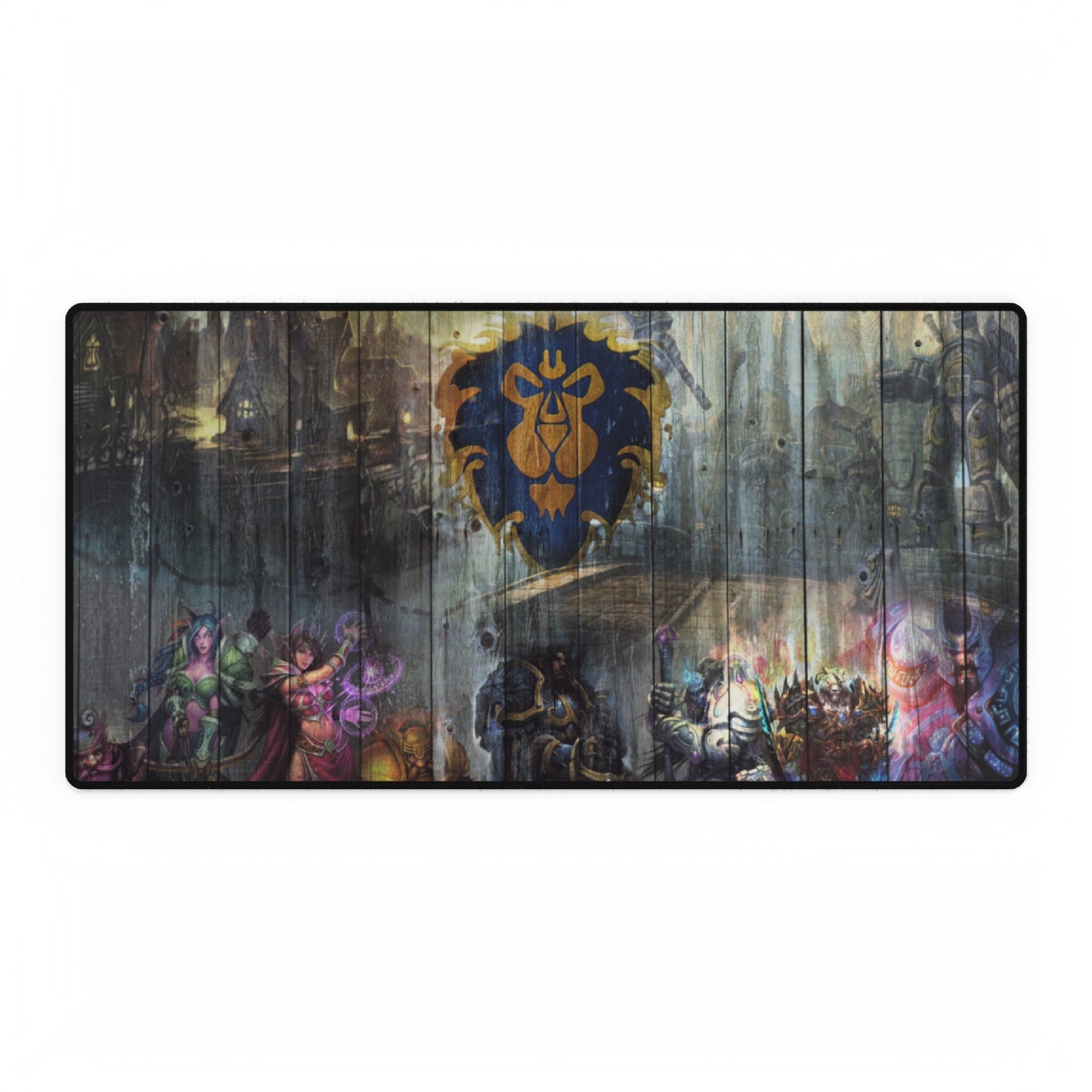 WoW Warcraft Alliance Woodgrain look High Definition PC PS Video Game Desk Mat Mousepad