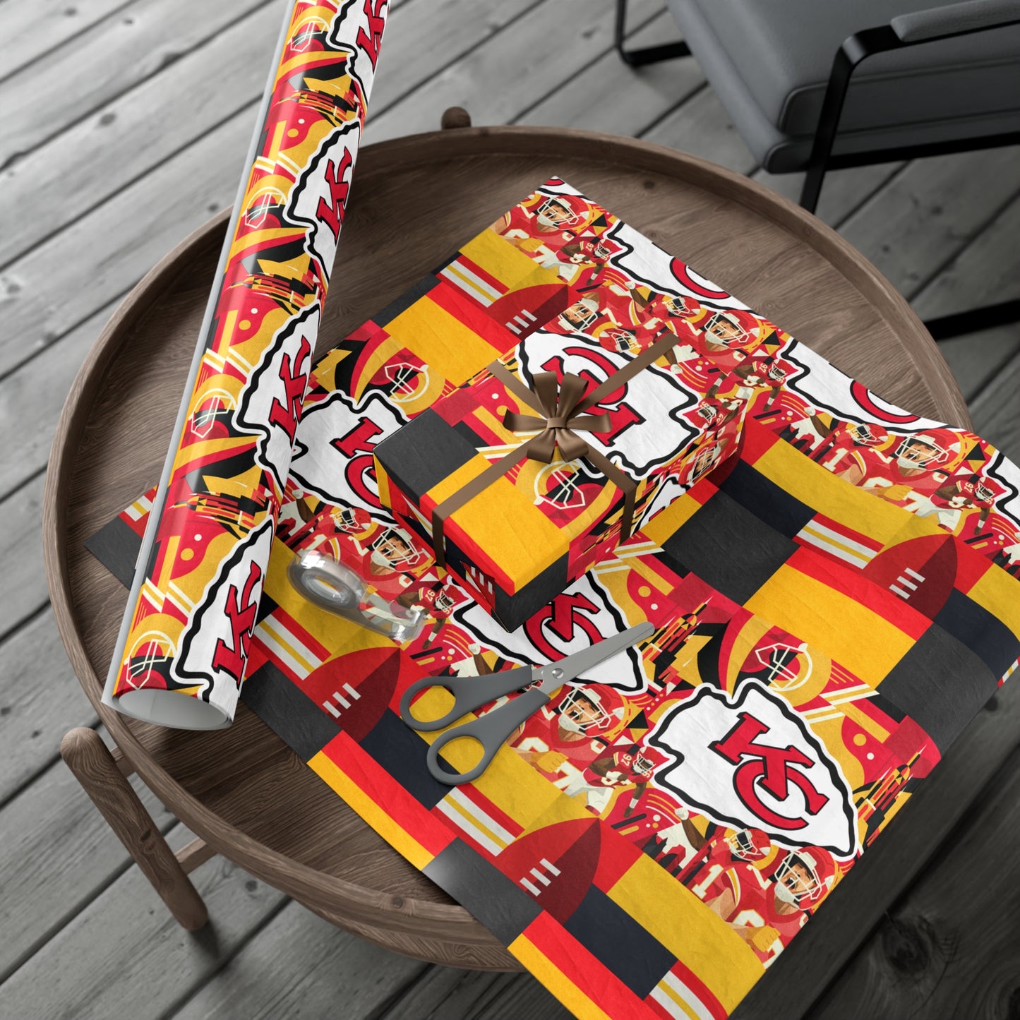 Kansas City Chiefs NFL Christmas Holiday Gift Wrapping Papers Matte or Satin