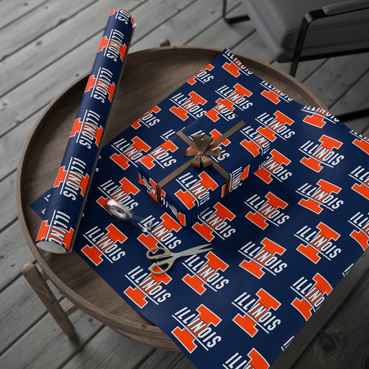 Illinois University NCAA College Graduation Alumni Birthday Gift Wrapping Paper Holiday