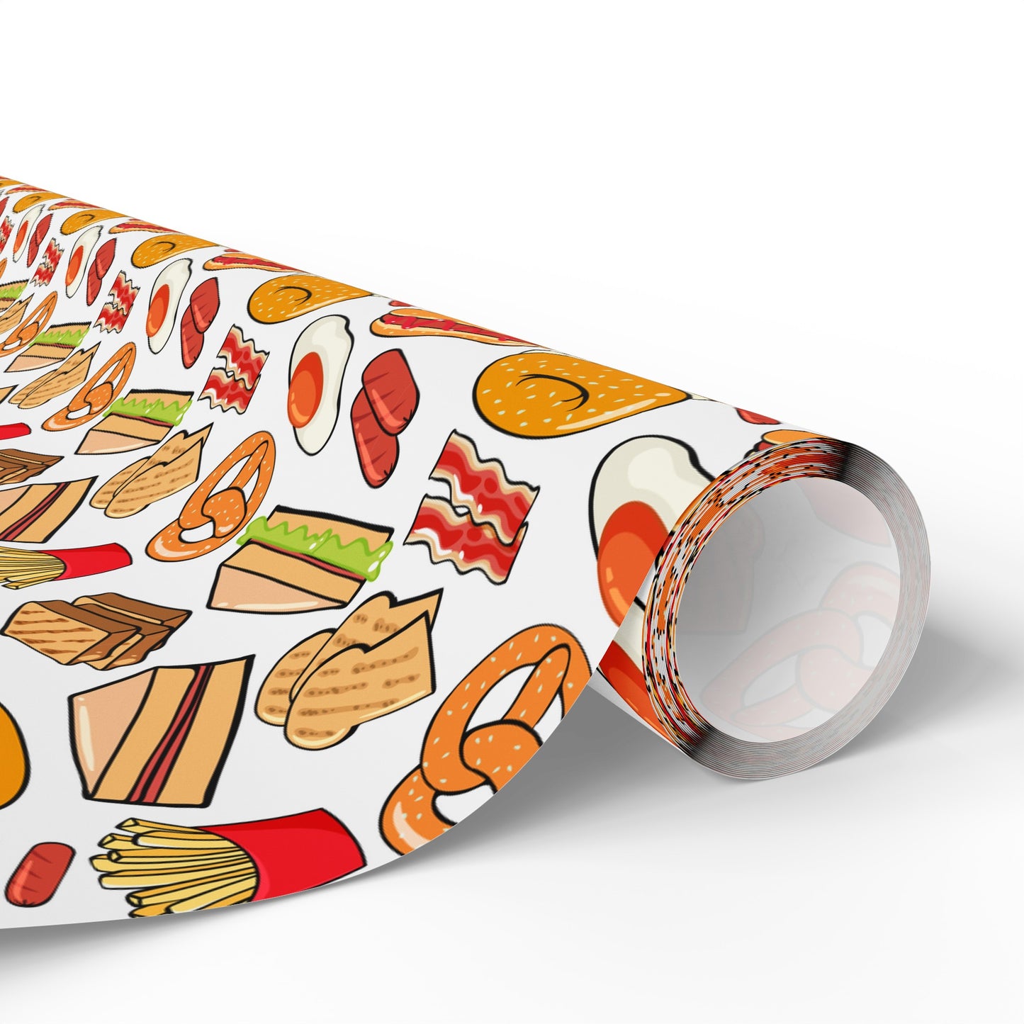 Pizza Donut Hot Dog Fries Variety High Definition Happy Birthday Gift Present Holiday Wrapping Paper