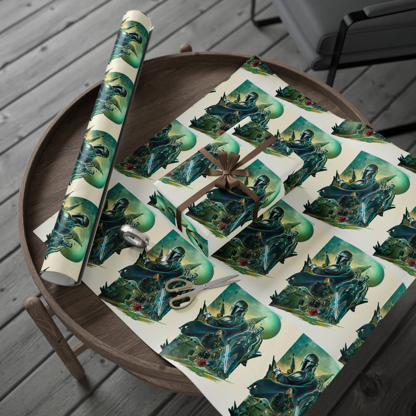 Mandalorian All characters Baby Yoda holiday present Birthday Gift Wrapping Papers