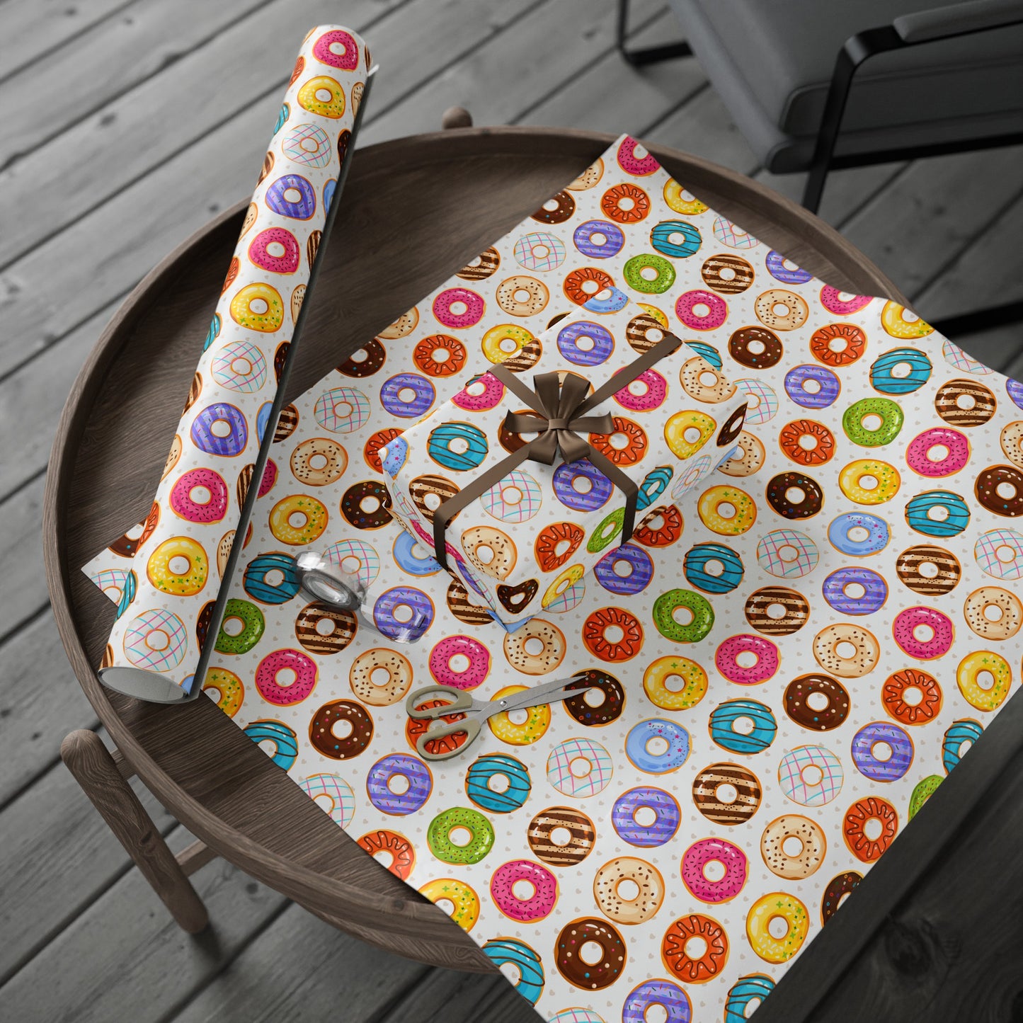 Donut Variety High Definition Happy Birthday Gift Present Holiday Wrapping Paper