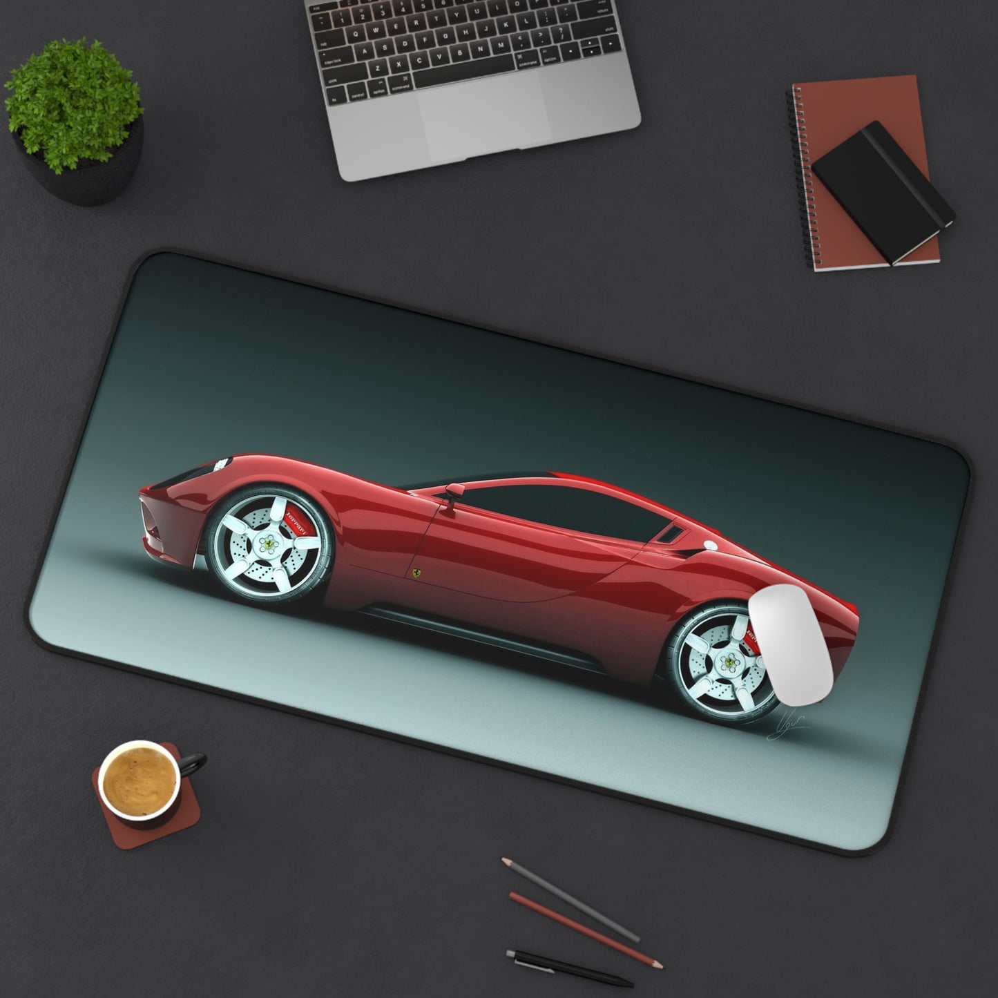 Red Ferrari High Definition Super Car Office Home Decor Desk Mat Mousepad