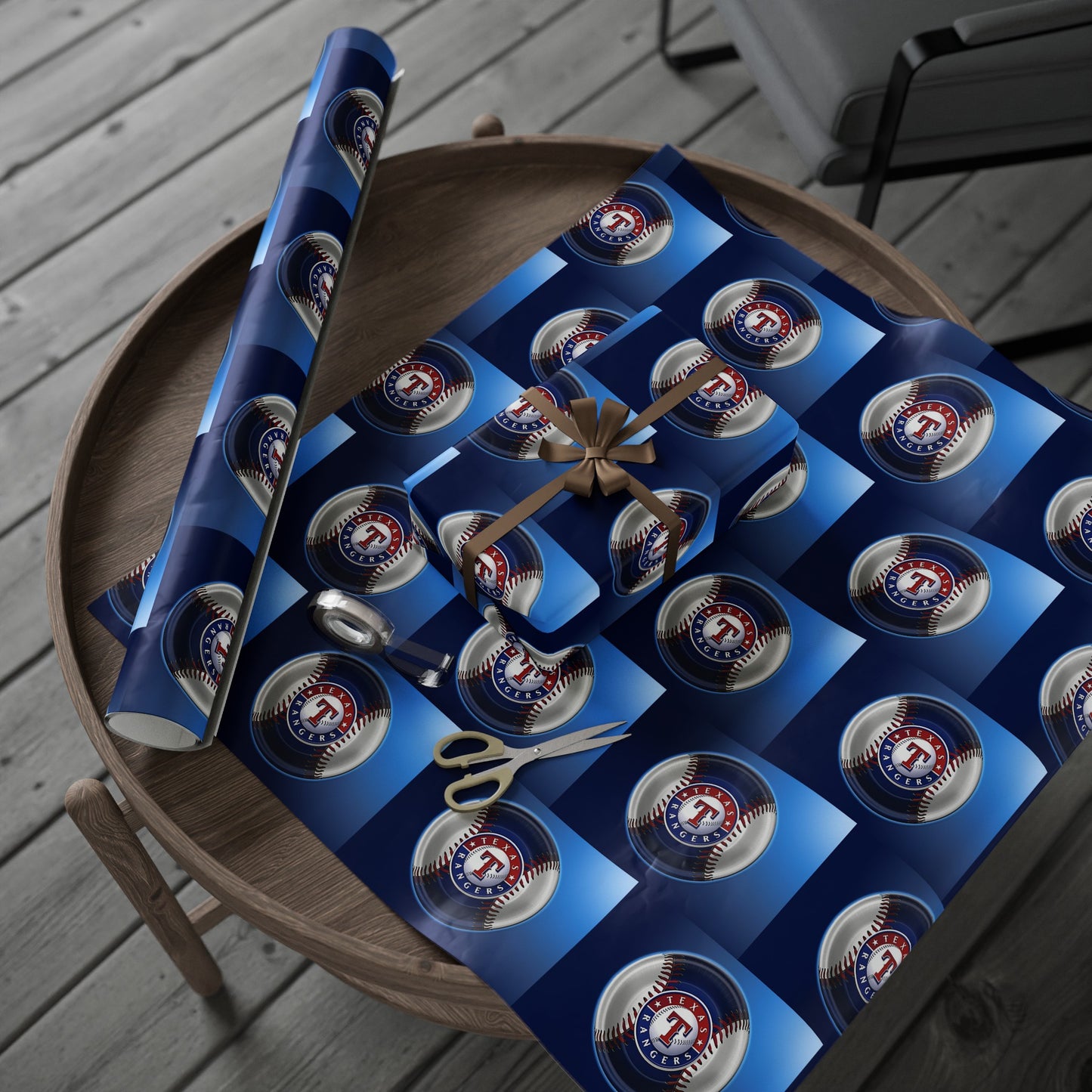 Texas Rangers Baseball MLB Birthday Gift Wrapping Paper Holiday