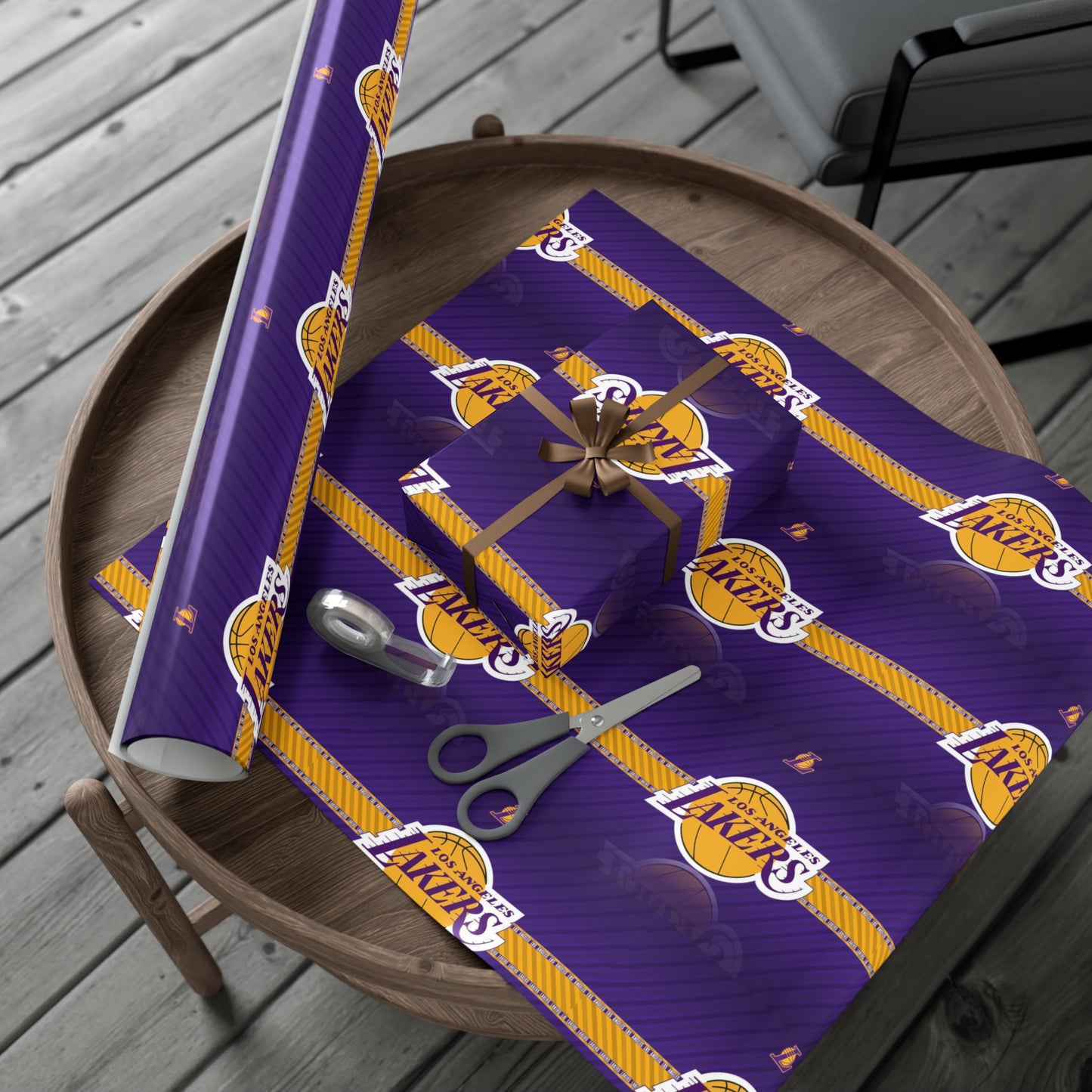 Los Angeles Lakers Birthday Gift Wrapping Paper football Basketball Holiday