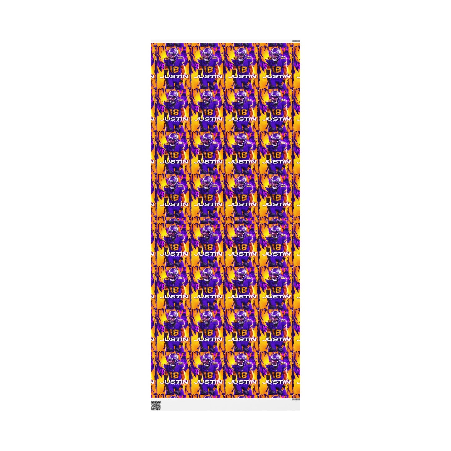 Justin Jefferson Vikings NFL Football Birthday Graduation Gift Wrapping Paper Holiday