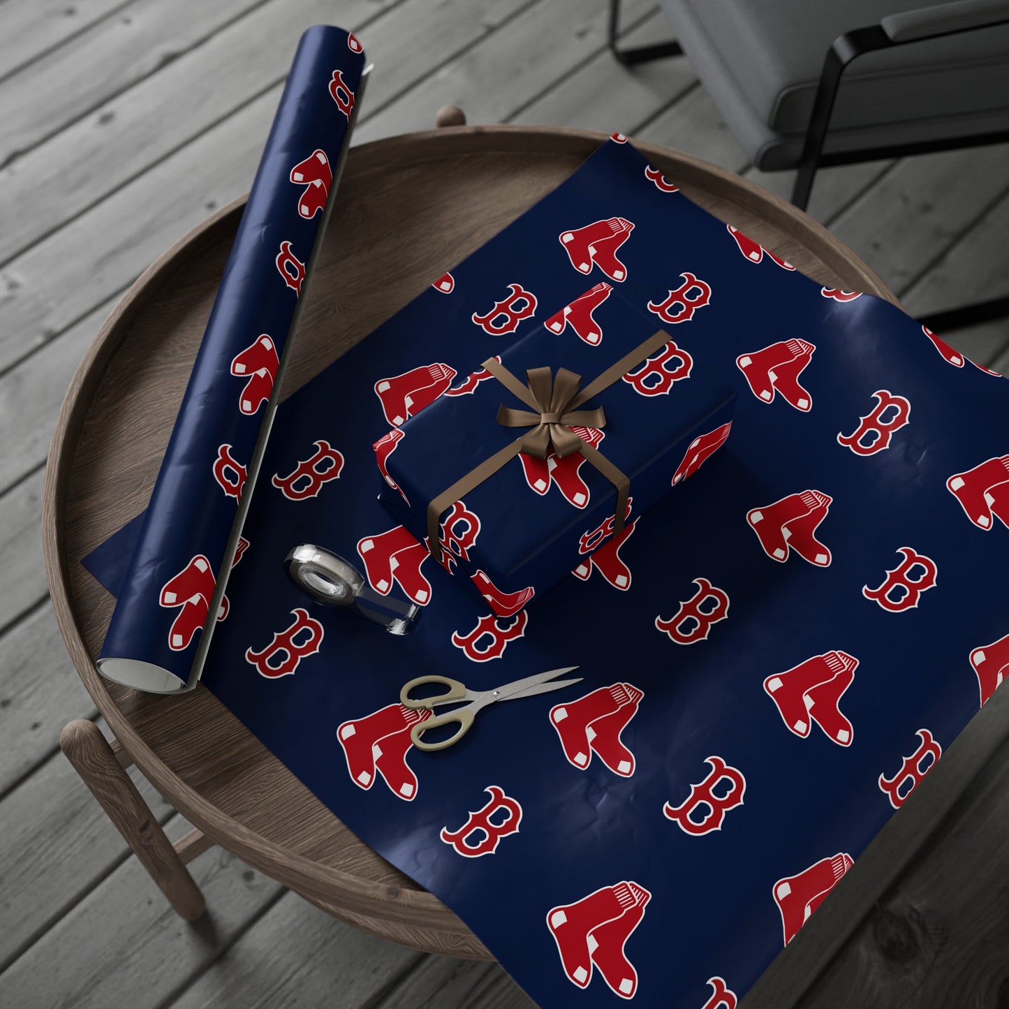 Boston Red Sox Birthday Gift Wrapping Paper football Basketball Holiday