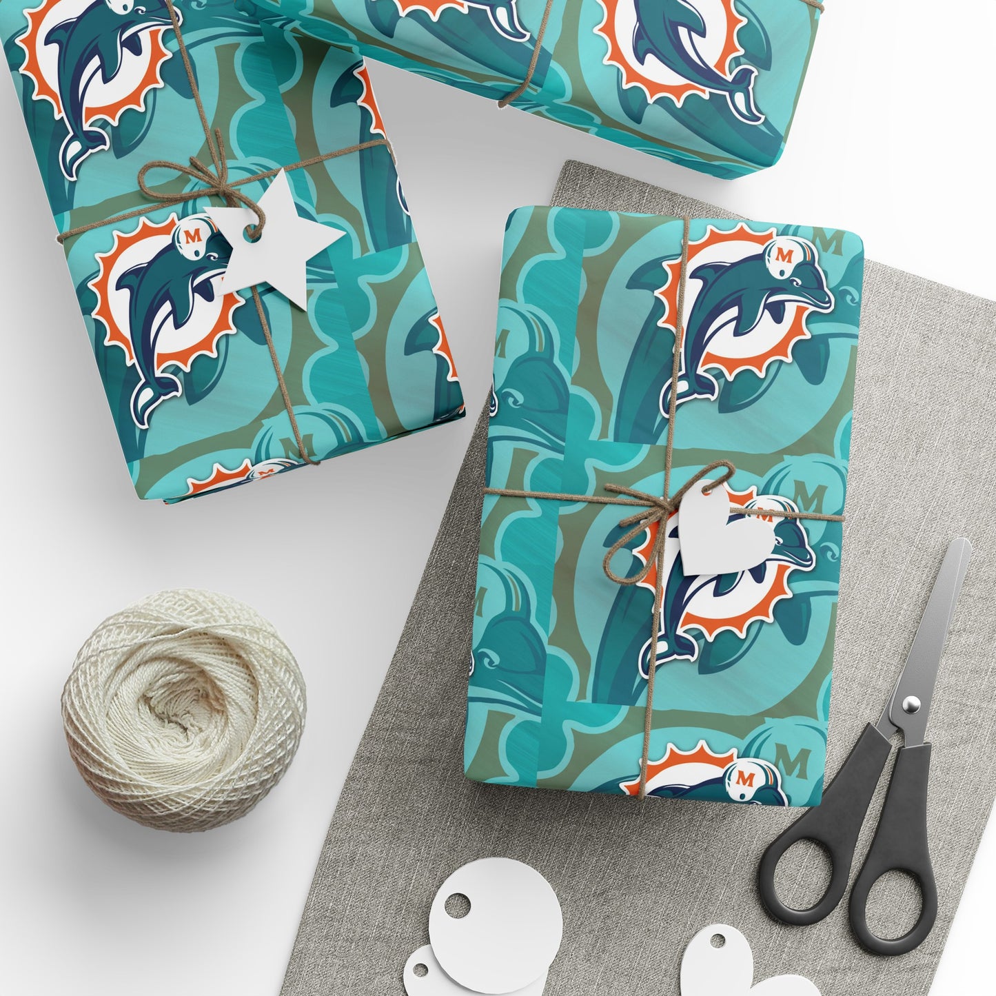 Miami Dolphins Logo NFL Football Birthday Gift Wrapping Paper Holiday