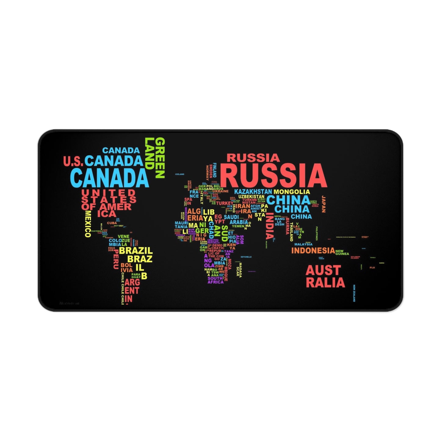 World Map High Definition Educational Office Home Decor Desk Mat Mousepad