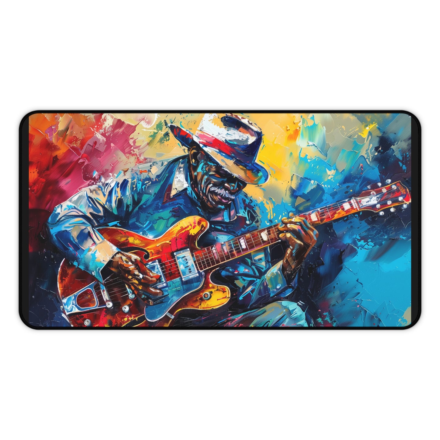 Guitar Jazz Player Art High Definition Home Video Game PC PS Desk Mat Mousepad