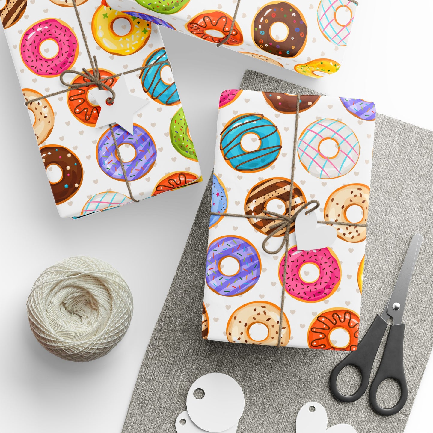 Donut Variety High Definition Happy Birthday Gift Present Holiday Wrapping Paper