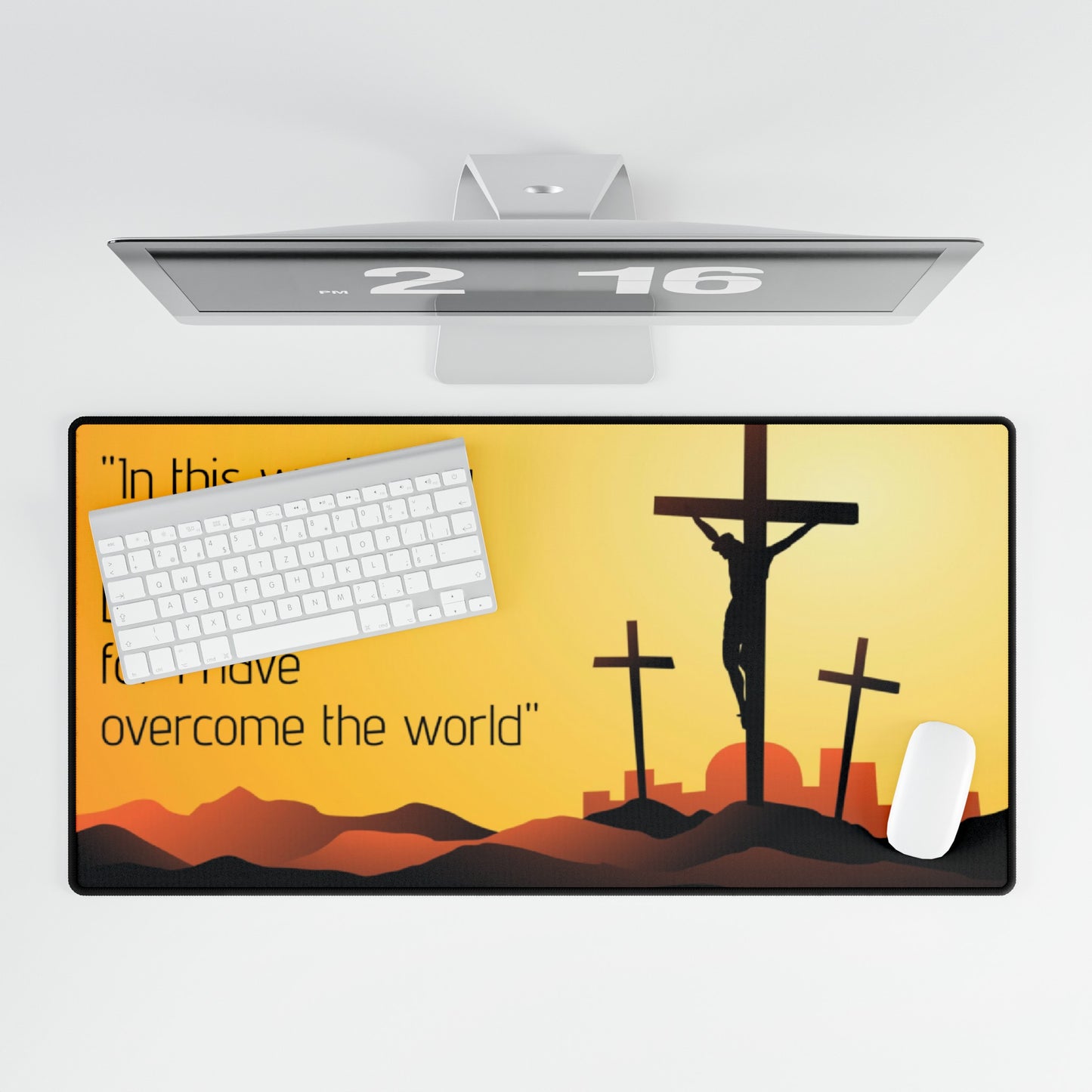 Jesus John 16:33 religious Spiritual Faith Christian High Definition Desk Mat Mousepad