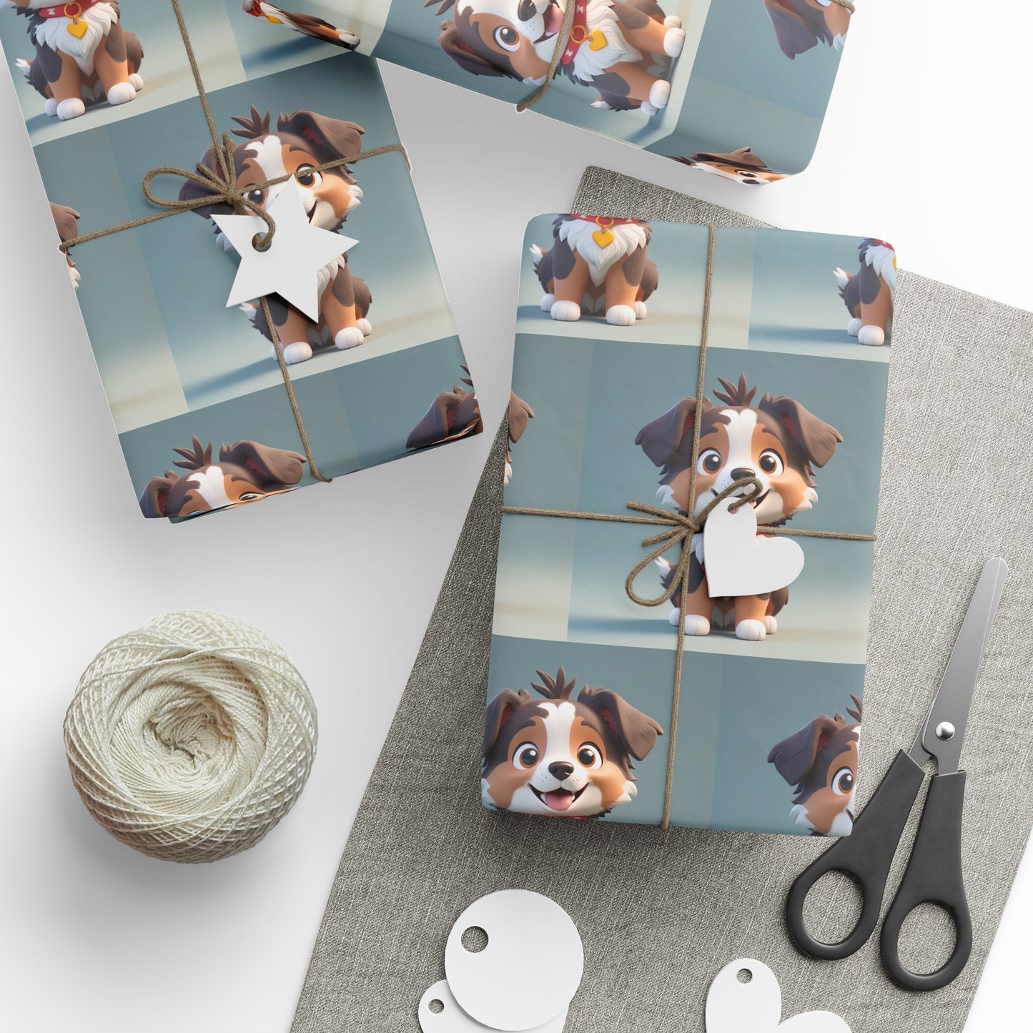 Australian Shepard Gray Birthday Gift Present Holiday Wrapping Paper Dog