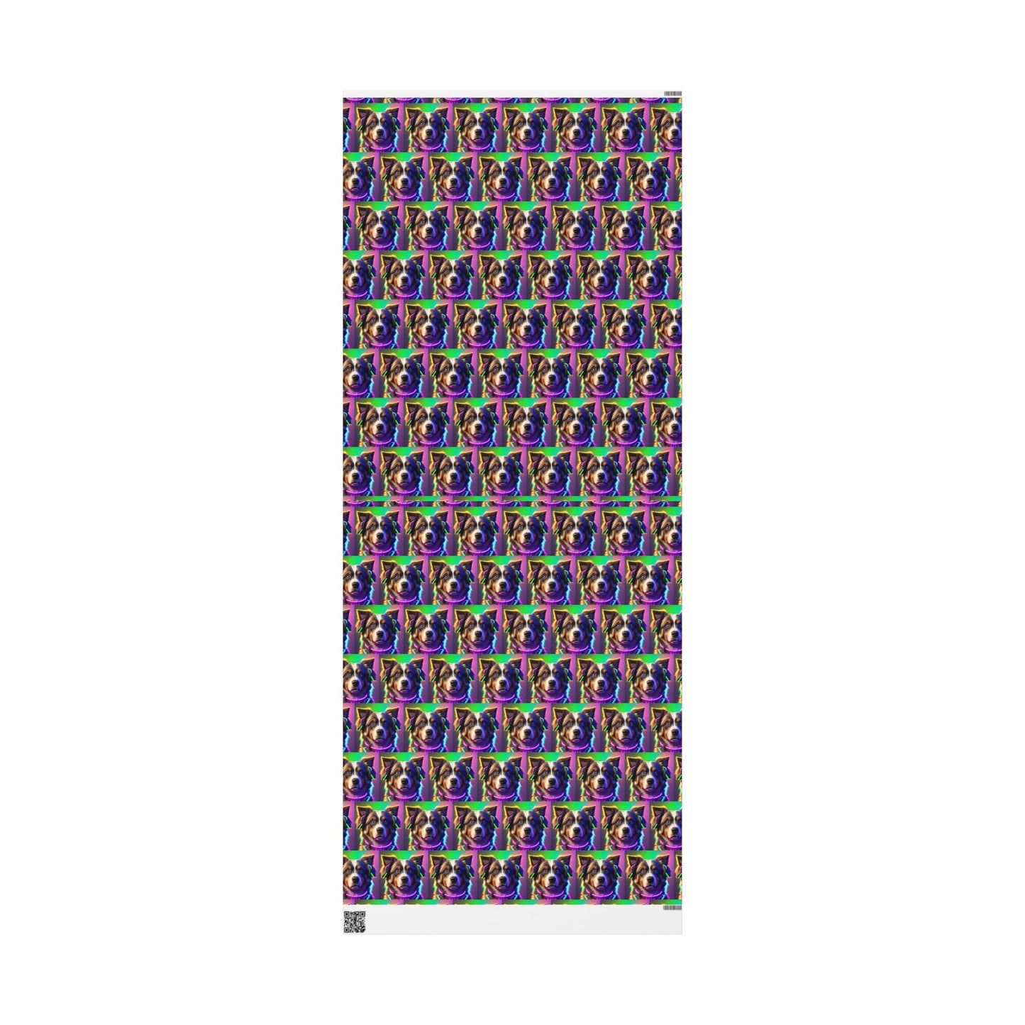 Australian Shepard Retro Cyber Birthday Gift Present Holiday Wrapping Paper Dog