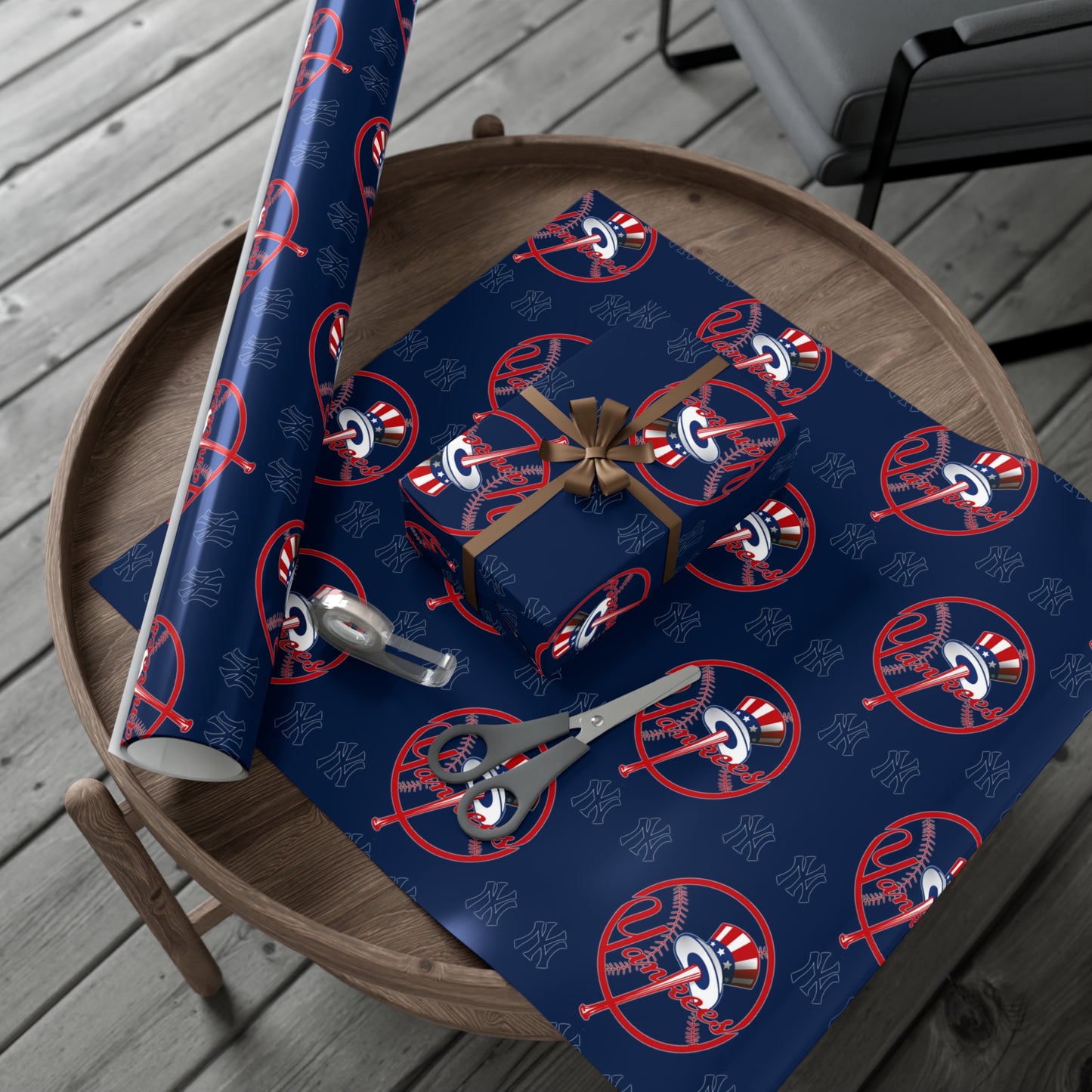 New York Yankees Birthday Gift Wrapping Paper Baseball Sport Holiday