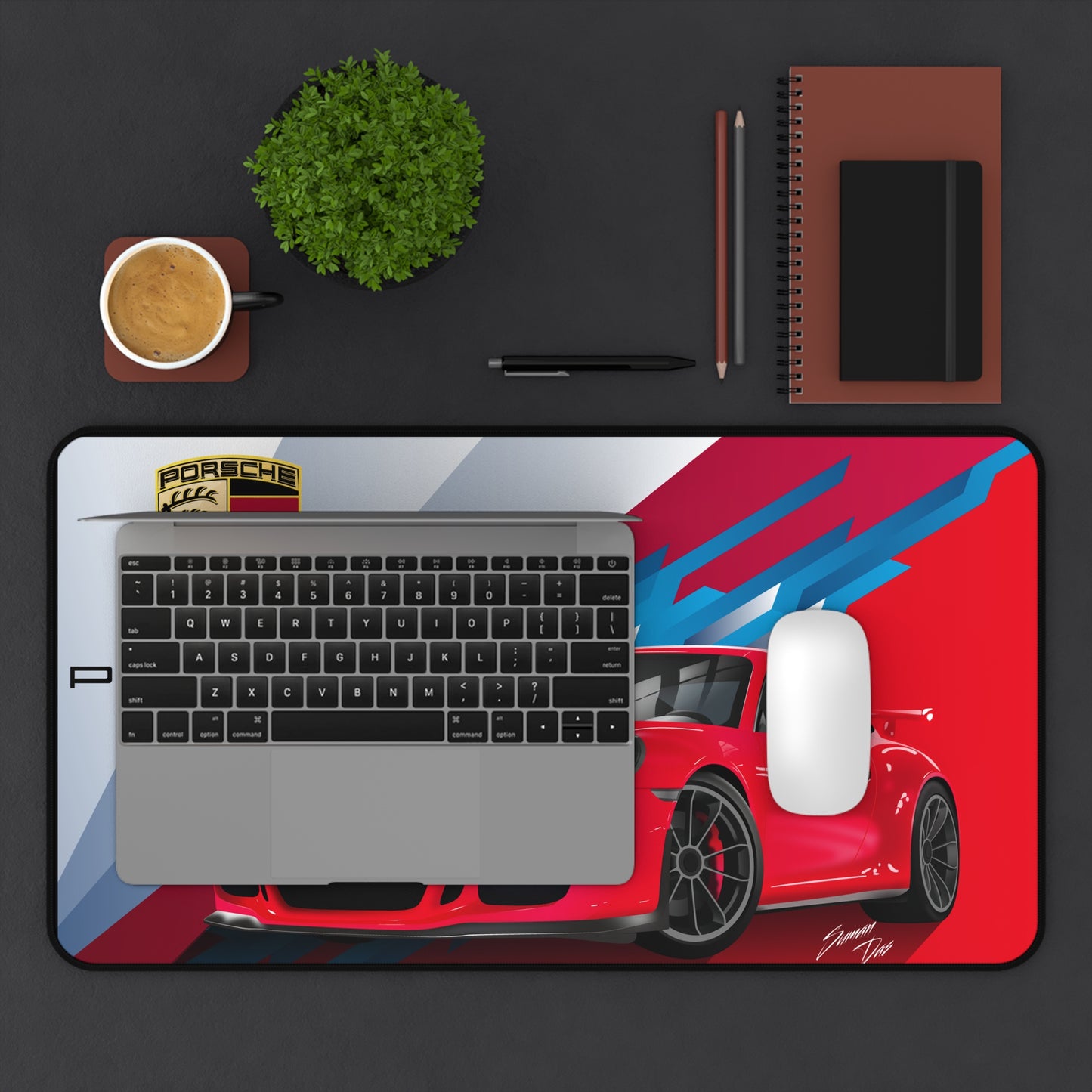 Red Porsche High Definition Super Car Office Home Decor Desk Mat Mousepad