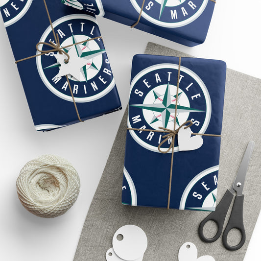 Seattle Mariners Baseball MLB Birthday Gift Wrapping Paper Holiday