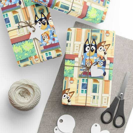 Bluey Kids Cartoon Show Birthday Gift Wrapping Paper Holiday