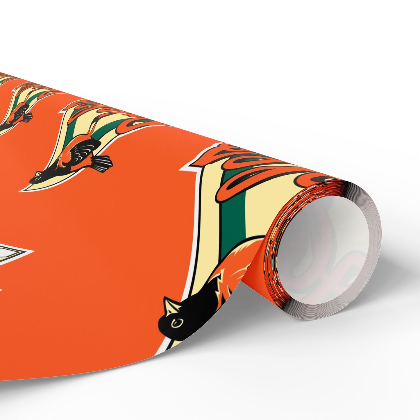 Baltimore Orioles orange Baseball MLB Birthday Gift Wrapping Paper Holiday