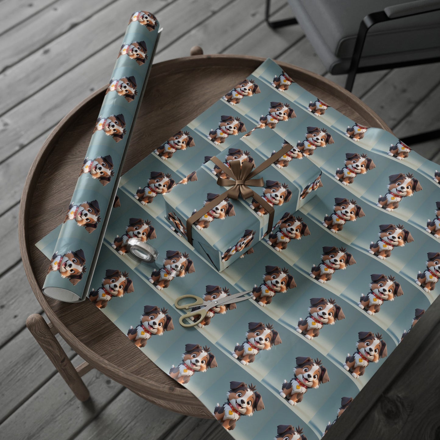 Australian Shepard Gray Birthday Gift Present Holiday Wrapping Paper Dog