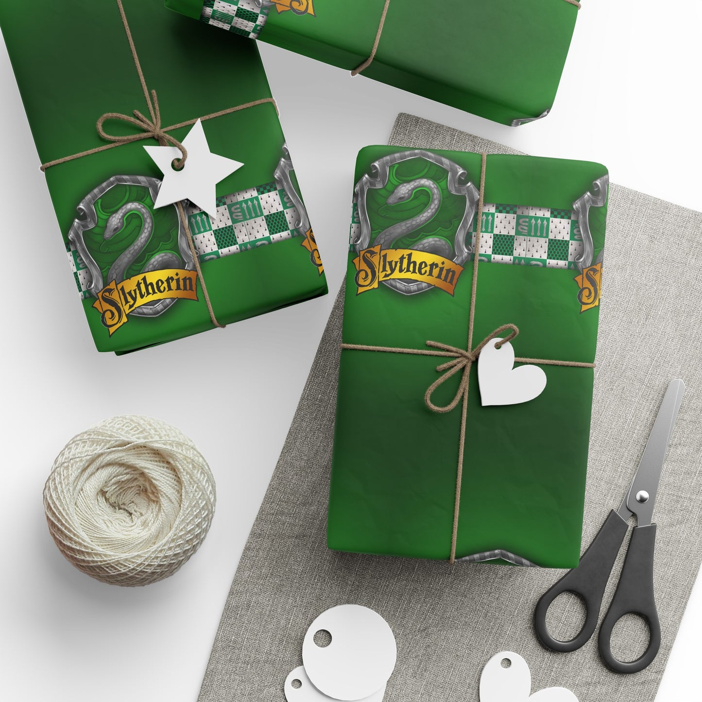 Slytherin Hogwarts Houses Potter holiday present Birthday Gift Wrapping Papers