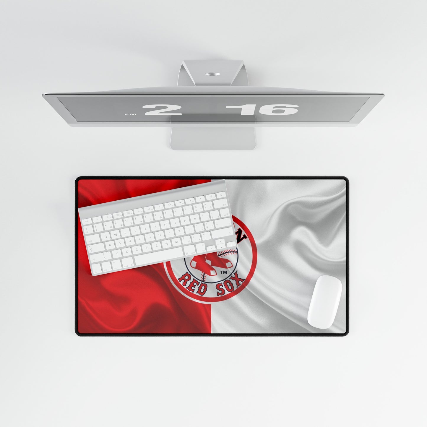 Boston Red Sox Wavy flag look MLB Baseball High Definition Desk Mat