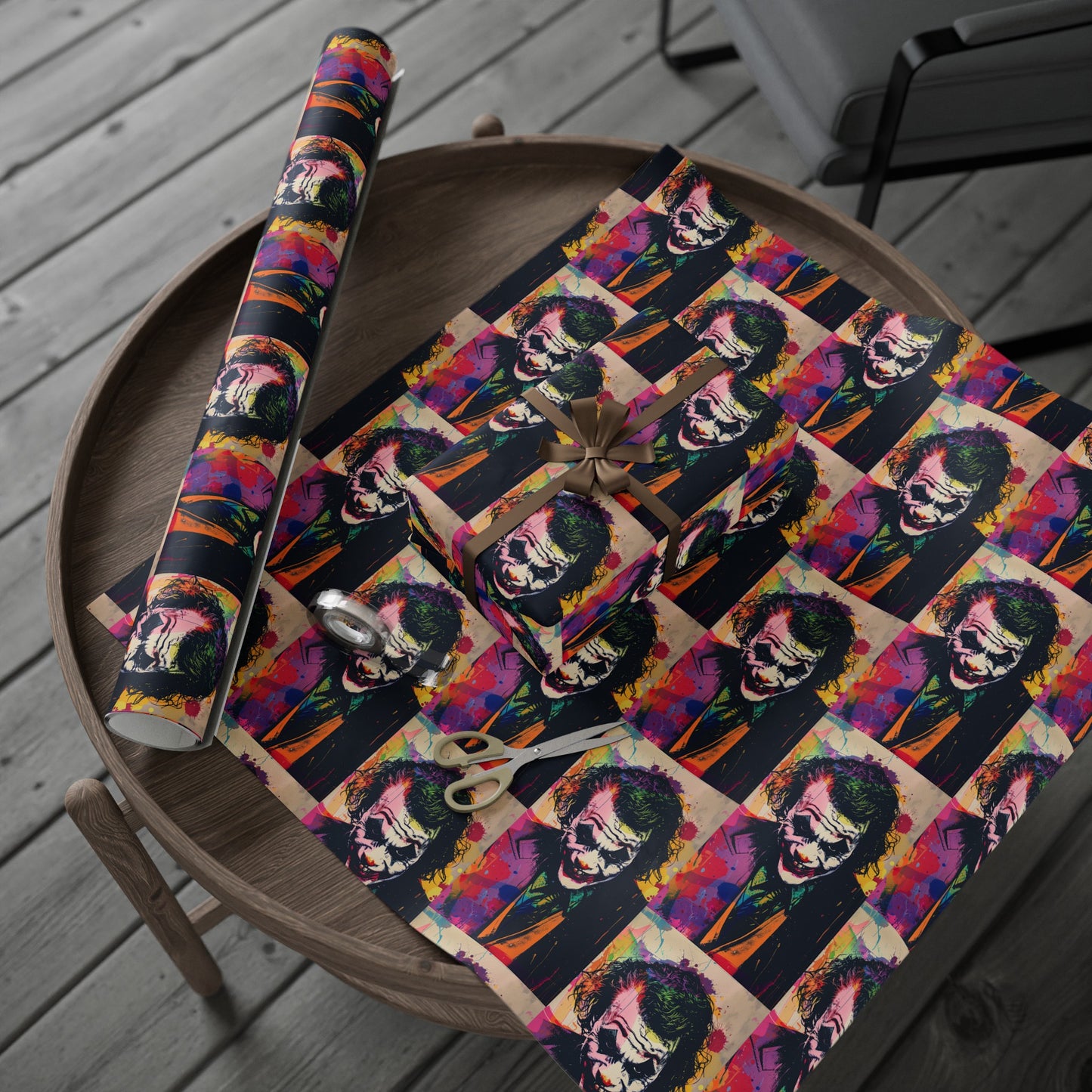 Joker Dark Knight Ledger holiday present Birthday Present Gift Wrapping Papers