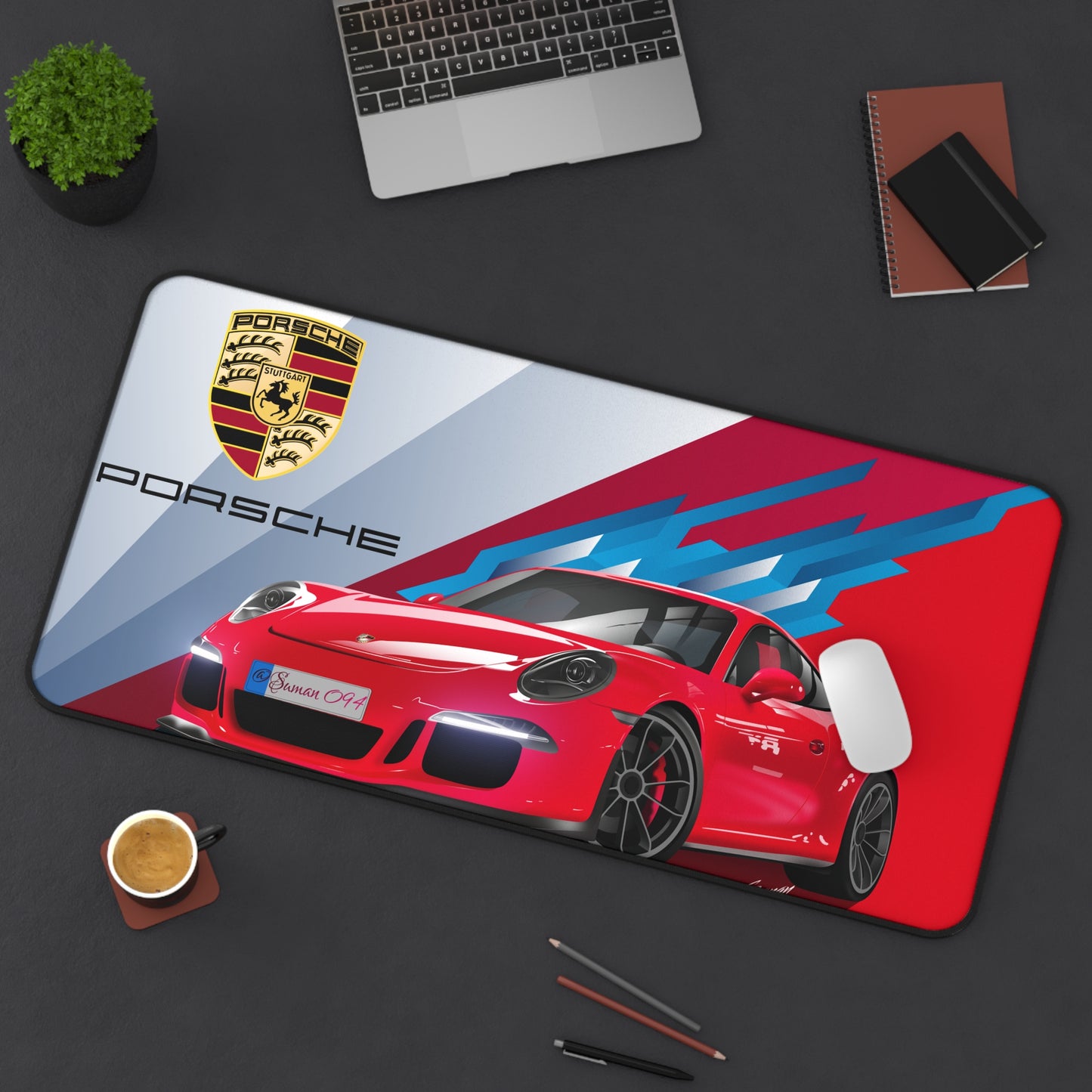 Red Porsche High Definition Super Car Office Home Decor Desk Mat Mousepad